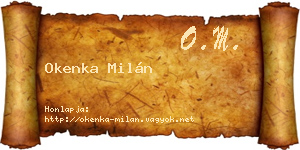 Okenka Milán névjegykártya